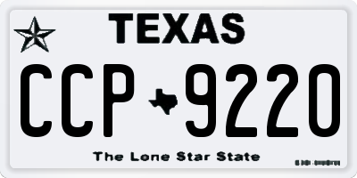 TX license plate CCP9220