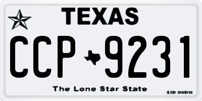 TX license plate CCP9231