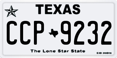 TX license plate CCP9232