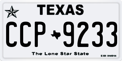 TX license plate CCP9233