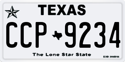 TX license plate CCP9234
