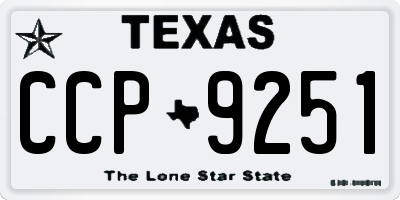 TX license plate CCP9251