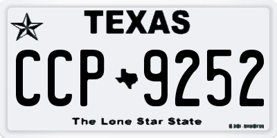 TX license plate CCP9252