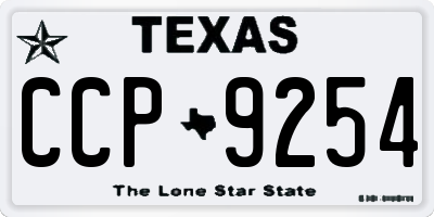 TX license plate CCP9254