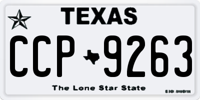TX license plate CCP9263