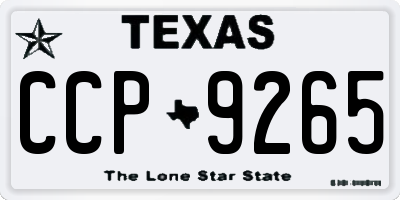 TX license plate CCP9265
