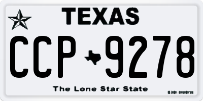 TX license plate CCP9278