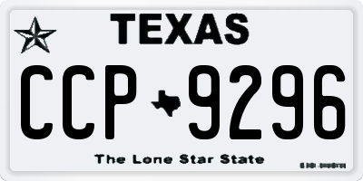 TX license plate CCP9296