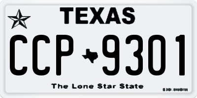 TX license plate CCP9301