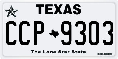 TX license plate CCP9303