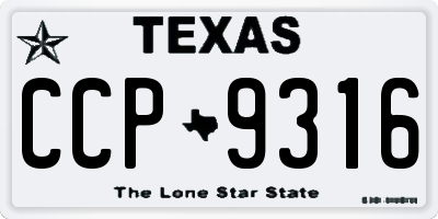 TX license plate CCP9316