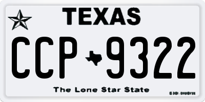 TX license plate CCP9322