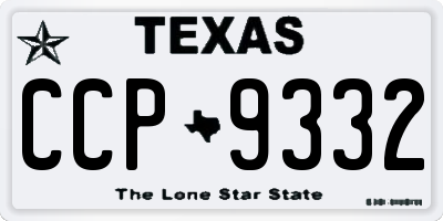 TX license plate CCP9332
