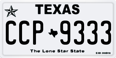 TX license plate CCP9333