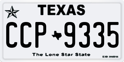 TX license plate CCP9335