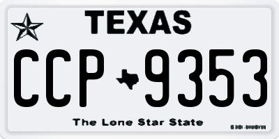 TX license plate CCP9353