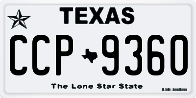 TX license plate CCP9360