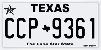TX license plate CCP9361