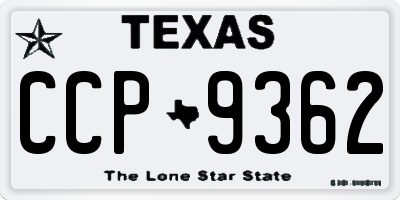 TX license plate CCP9362