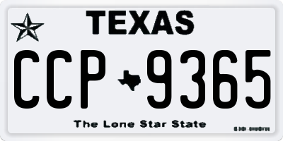 TX license plate CCP9365