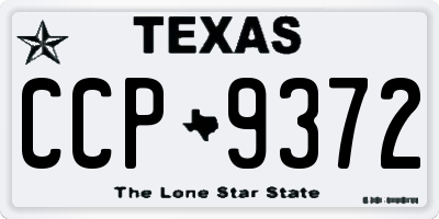 TX license plate CCP9372