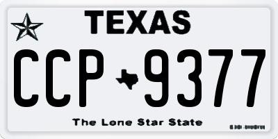 TX license plate CCP9377