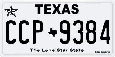 TX license plate CCP9384