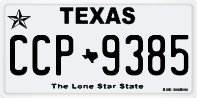 TX license plate CCP9385