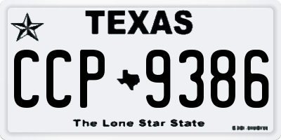 TX license plate CCP9386