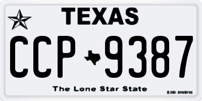 TX license plate CCP9387