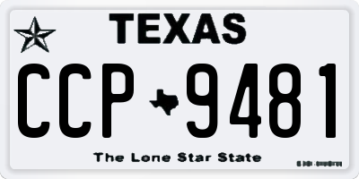 TX license plate CCP9481