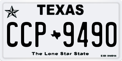 TX license plate CCP9490