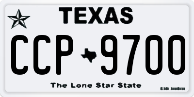 TX license plate CCP9700
