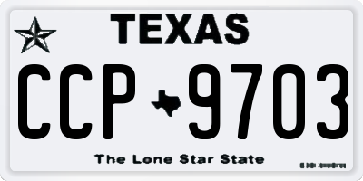 TX license plate CCP9703