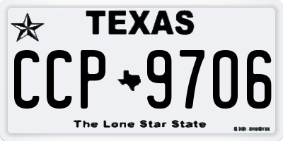 TX license plate CCP9706