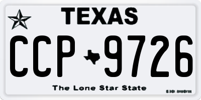 TX license plate CCP9726