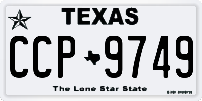 TX license plate CCP9749