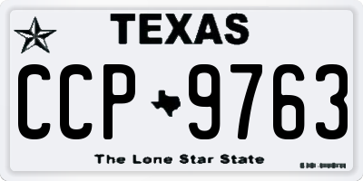 TX license plate CCP9763