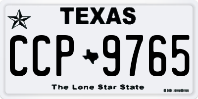TX license plate CCP9765