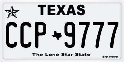 TX license plate CCP9777