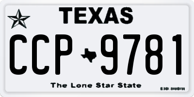 TX license plate CCP9781