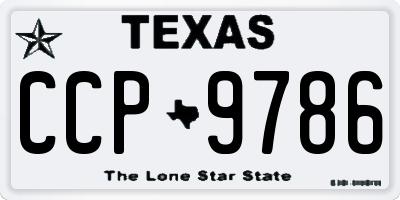 TX license plate CCP9786