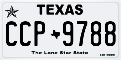 TX license plate CCP9788