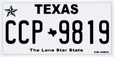 TX license plate CCP9819