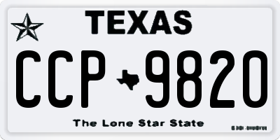TX license plate CCP9820