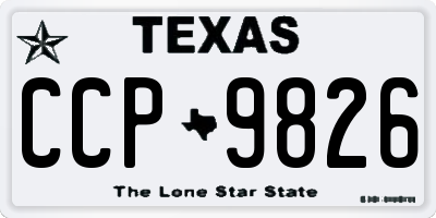 TX license plate CCP9826