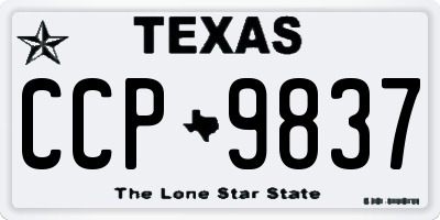 TX license plate CCP9837