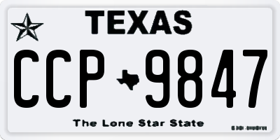 TX license plate CCP9847