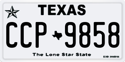 TX license plate CCP9858
