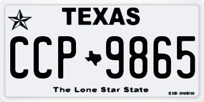TX license plate CCP9865